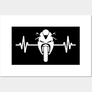 Sport Motorcycle Heartbeat Posters and Art